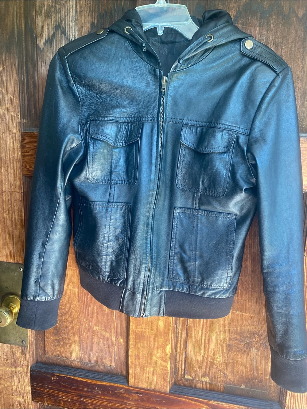 Dormeuil England Hooded Leather Jacket